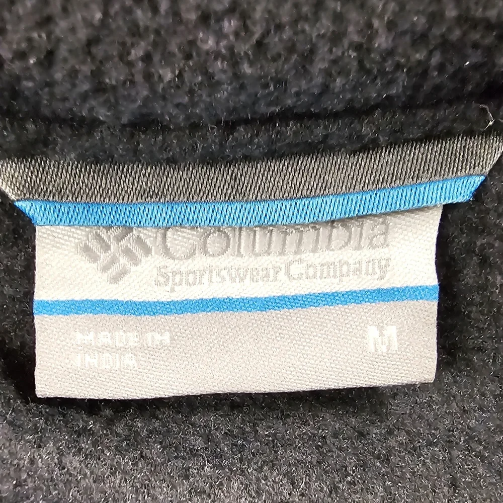 Columbia Fleece Jacket Men's Size Medium Full Zip Black Mount Grant Tech